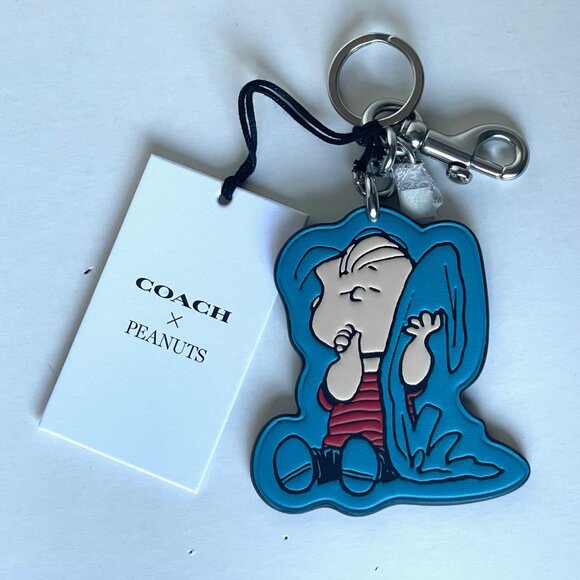 Coach x Peanuts 2025 Linus Leather Bag Charm Keychain CBG56 75th Anniversary - Picture 3 of 9